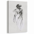 Abstract Figurative Art - Expressive Female Form in Charcoal Sketch