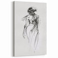 Abstract Figurative Art - Expressive Female Form in Charcoal Sketch