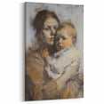 Abstract Figurative Art - Mother and Child in Warm Neutral Tones