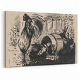 Expressionist Art: The Cock and the Dog | Black and White Abstract Print