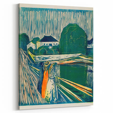 Expressionist Art: The Girls on the Bridge | Vibrant Munch Wall Art