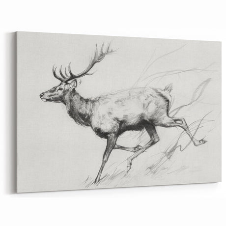 Abstract Human Figures - Minimalist Black and White Wall Art Canvas