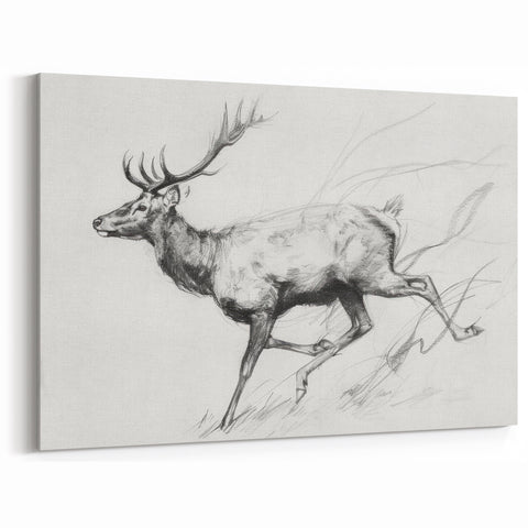 Abstract Human Figures - Minimalist Black and White Wall Art Canvas
