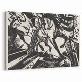 Expressionist Art: The Riding School | Bold Franz Marc Black Print