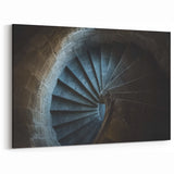 Medieval Spiral Staircase Art - Intricate Stonework Historic Print