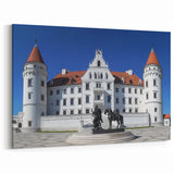 European Castle Prints - White Palace with Towers Under Clear Blue Sky
