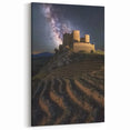 Castle Under Stars - Fortress on Terraced Hills with Milky Way Sky
