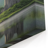 Castle by the Lake - Ruined Fortress in Serene Green Landscape