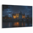European Castles - Elegant Nighttime Reflection Medieval Castle Art