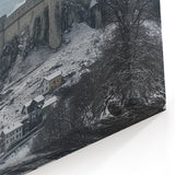 Snow Capped Castle - Majestic Fortress in Alpine Winter Landscape