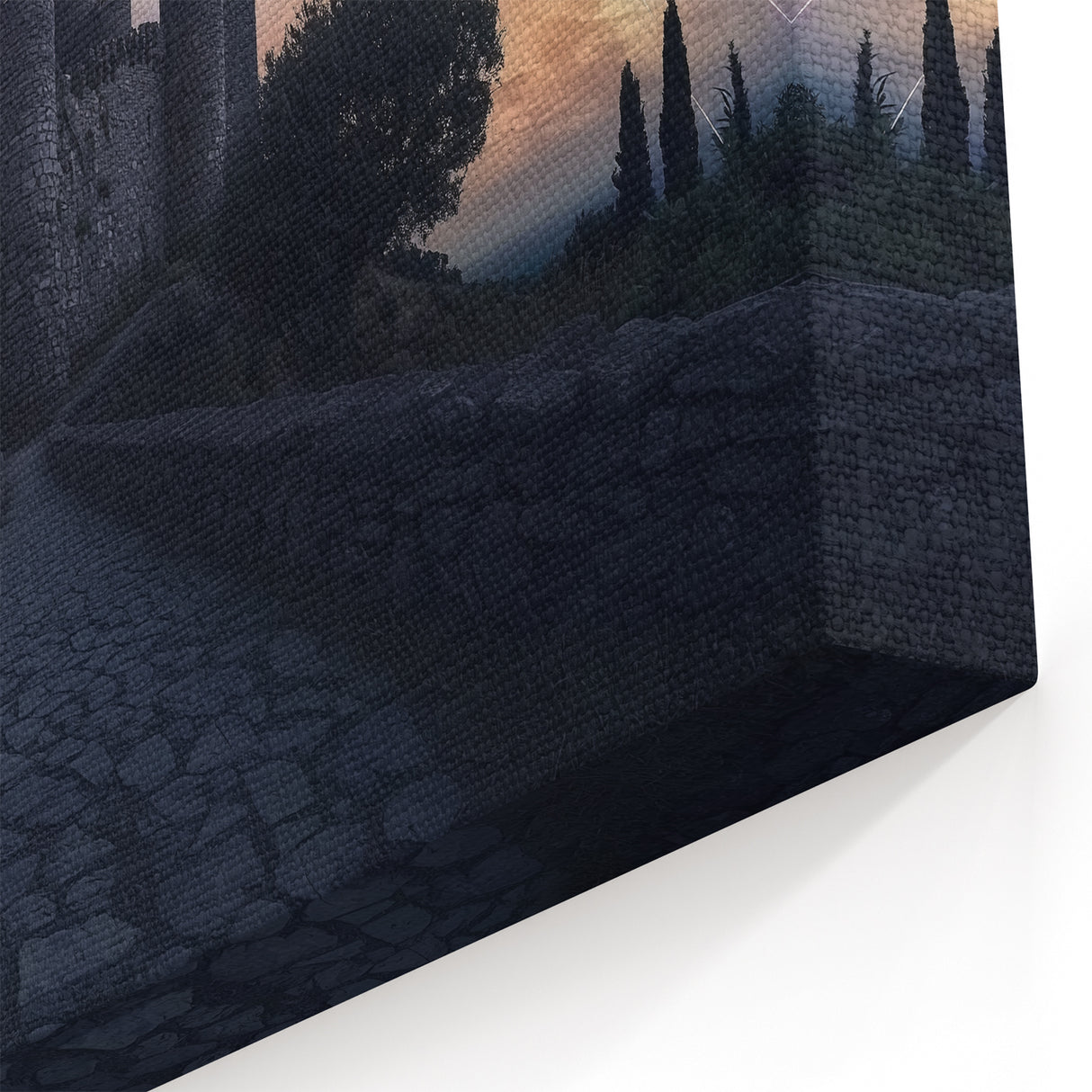 Starlit Castle - Mystical Fortress Under the Milky Way Night Sky