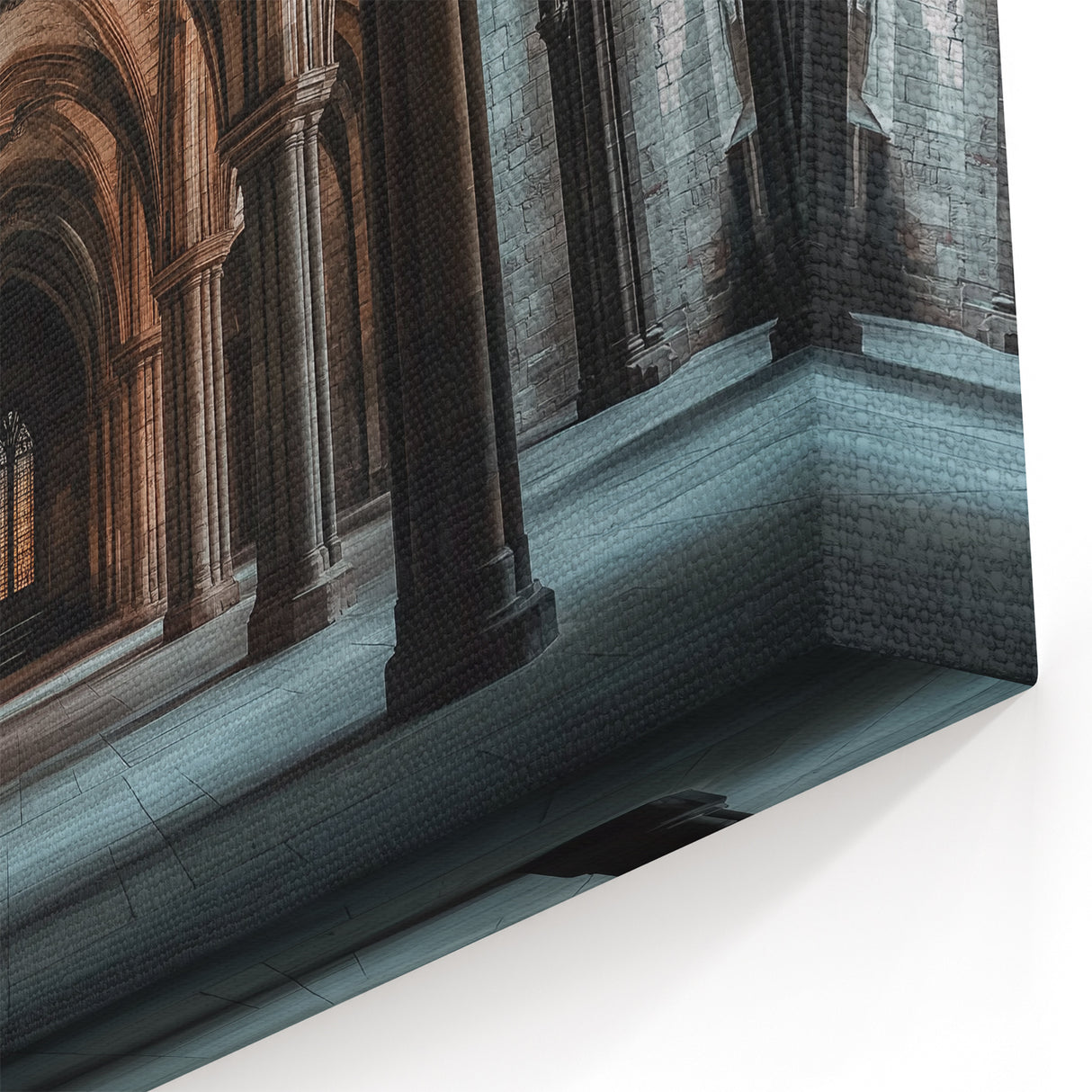 Gothic Castle Interior - Dramatic Arched Hallway in Historic Design