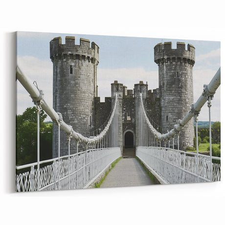 Castle Entrance - Historic Suspension Bridge Leading to Medieval Fortress