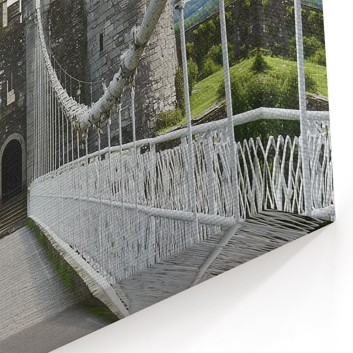 Castle Entrance - Historic Suspension Bridge Leading to Medieval Fortress