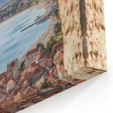 Seaside Village View Through Ancient Castle Window - Scenic Wall Art