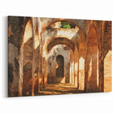 Golden Arches - Sunlit Historic Corridor Wall Art