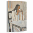 Modern Figurative Abstract - Subtle Beige and White Wall Art Canvas