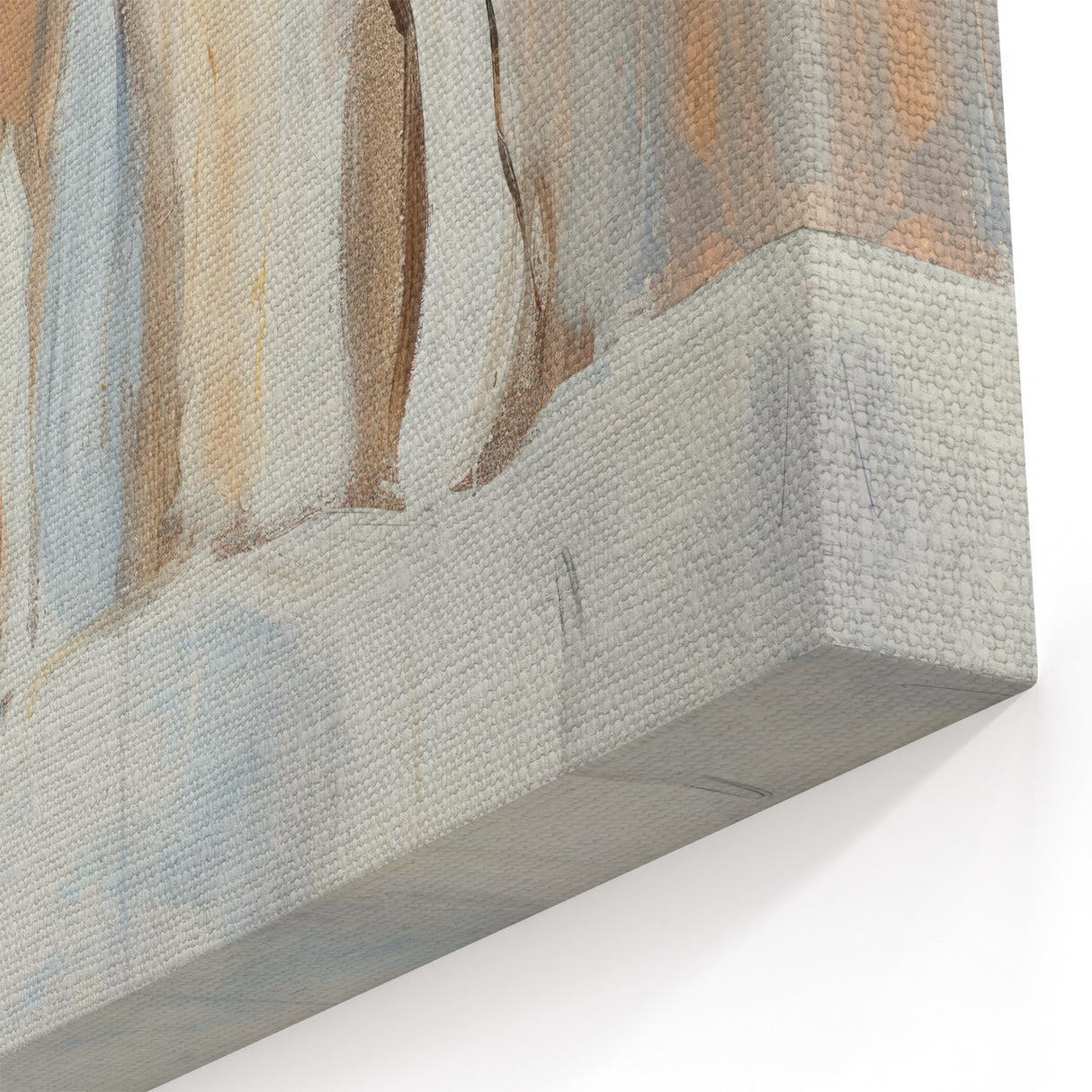 Modern Figurative Abstract - Subtle Beige and White Wall Art Canvas
