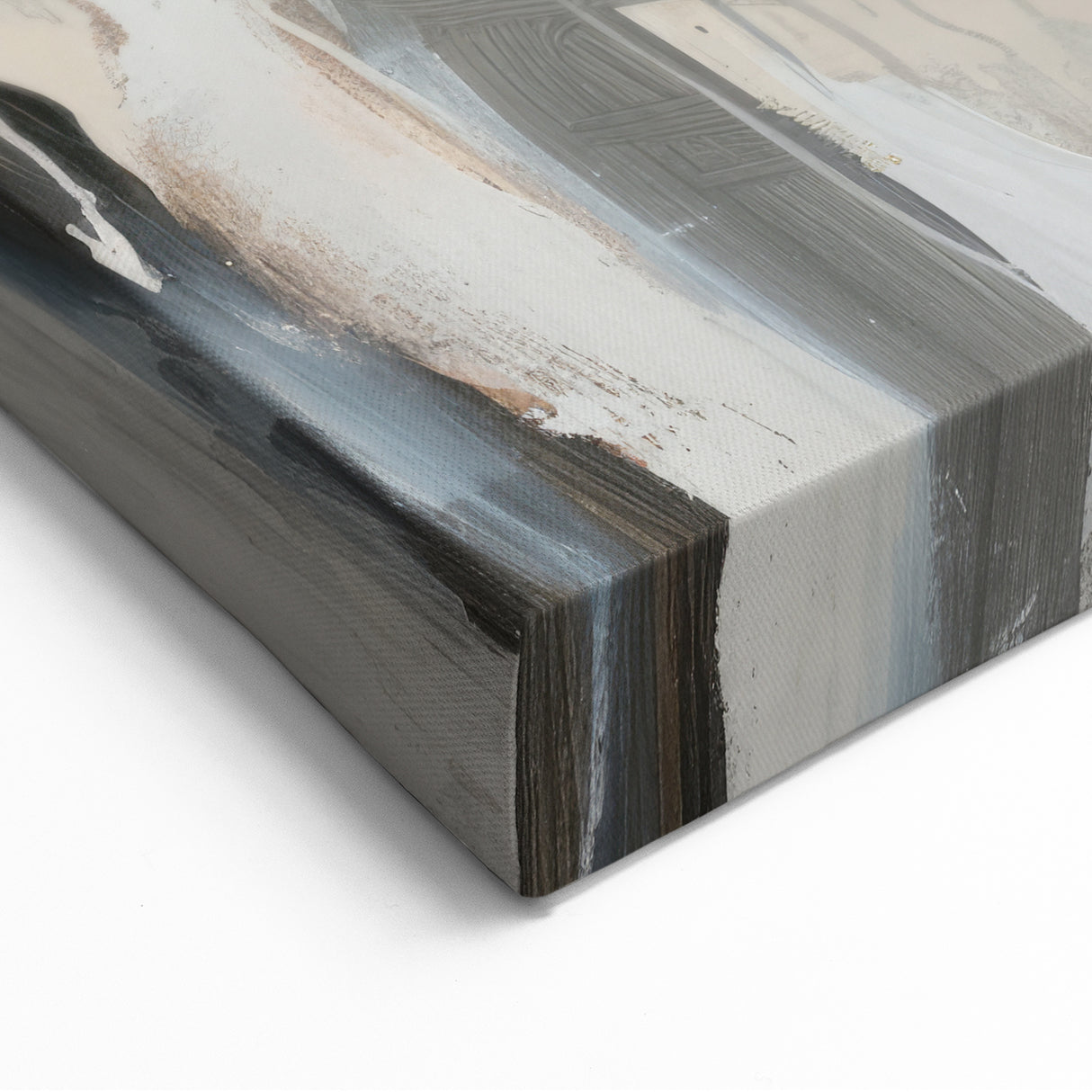 Modern Figurative Abstract - Subtle Beige and White Wall Art Canvas