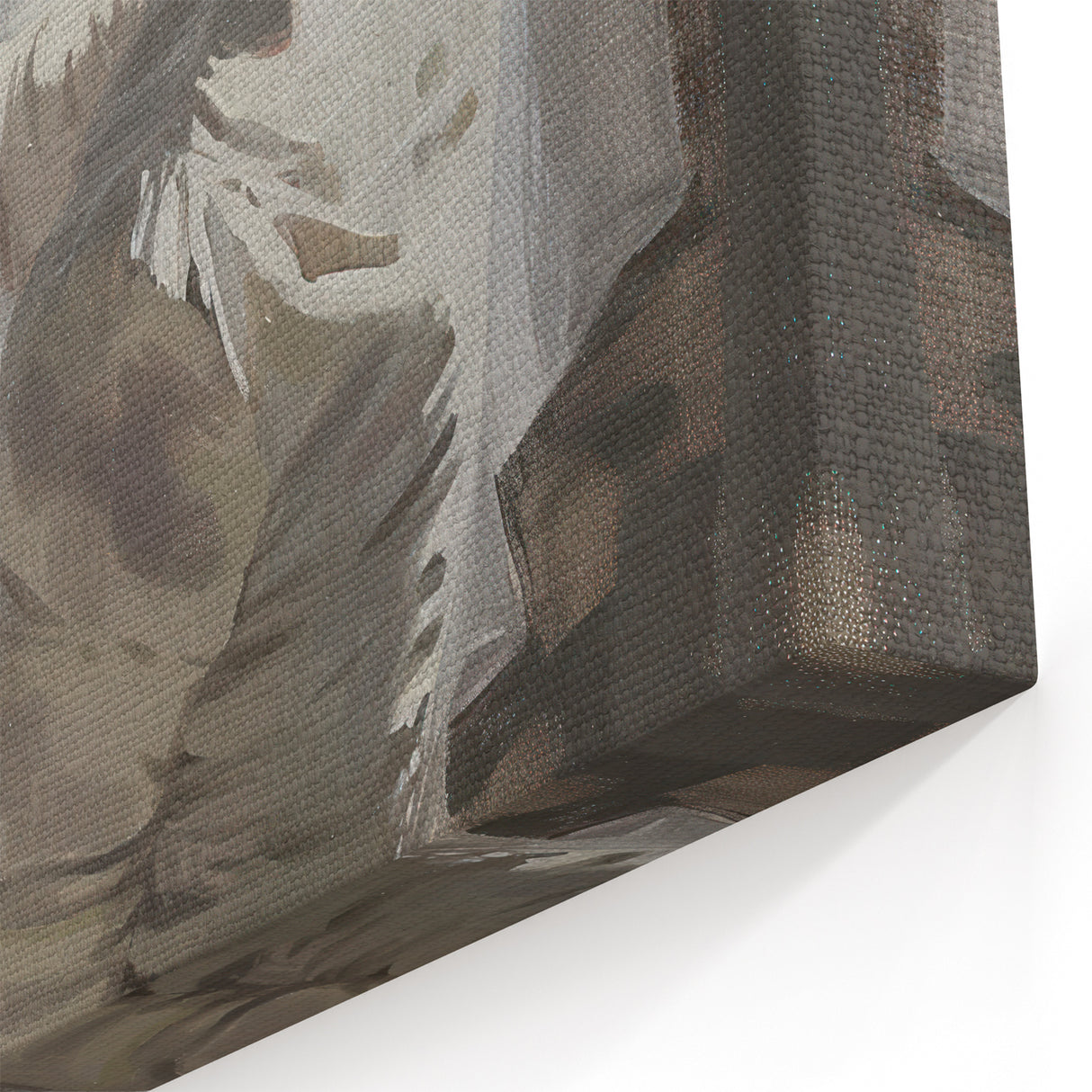 Abstract Human Figures - Rustic Beige and White Figurative Wall Art