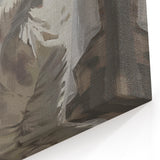 Abstract Human Figures - Rustic Beige and White Figurative Wall Art