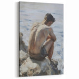 Abstract Human Figures - Serene Seaside Figurative Wall Art Canvas