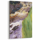Romanticism Art: Rushing Water - Vibrant Landscape Canvas Print