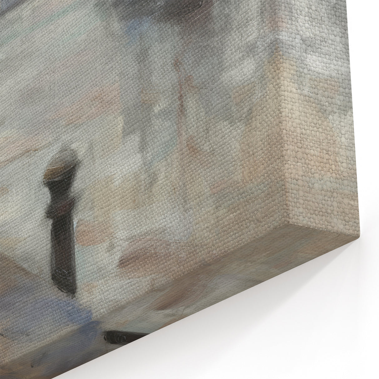Figurative Abstract Canvas - Serene Walk by the Waterfront