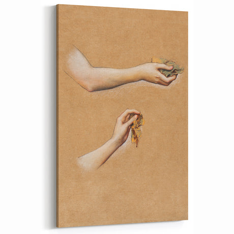 Romanticism Art: "Study of Arms" Sketch for Autumn Canvas Print