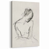 Figurative Abstract Canvas Art - Minimalist Sketch of Human Form