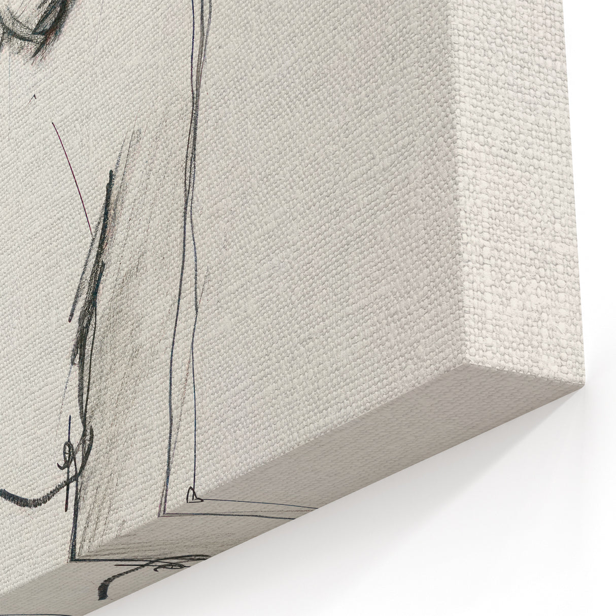 Figurative Abstract Canvas Art - Minimalist Sketch of Human Form