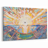 Expressionist Art: Radiant Sunburst Landscape with Vibrant Colors