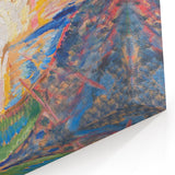 Expressionist Art: Radiant Sunburst Landscape with Vibrant Colors
