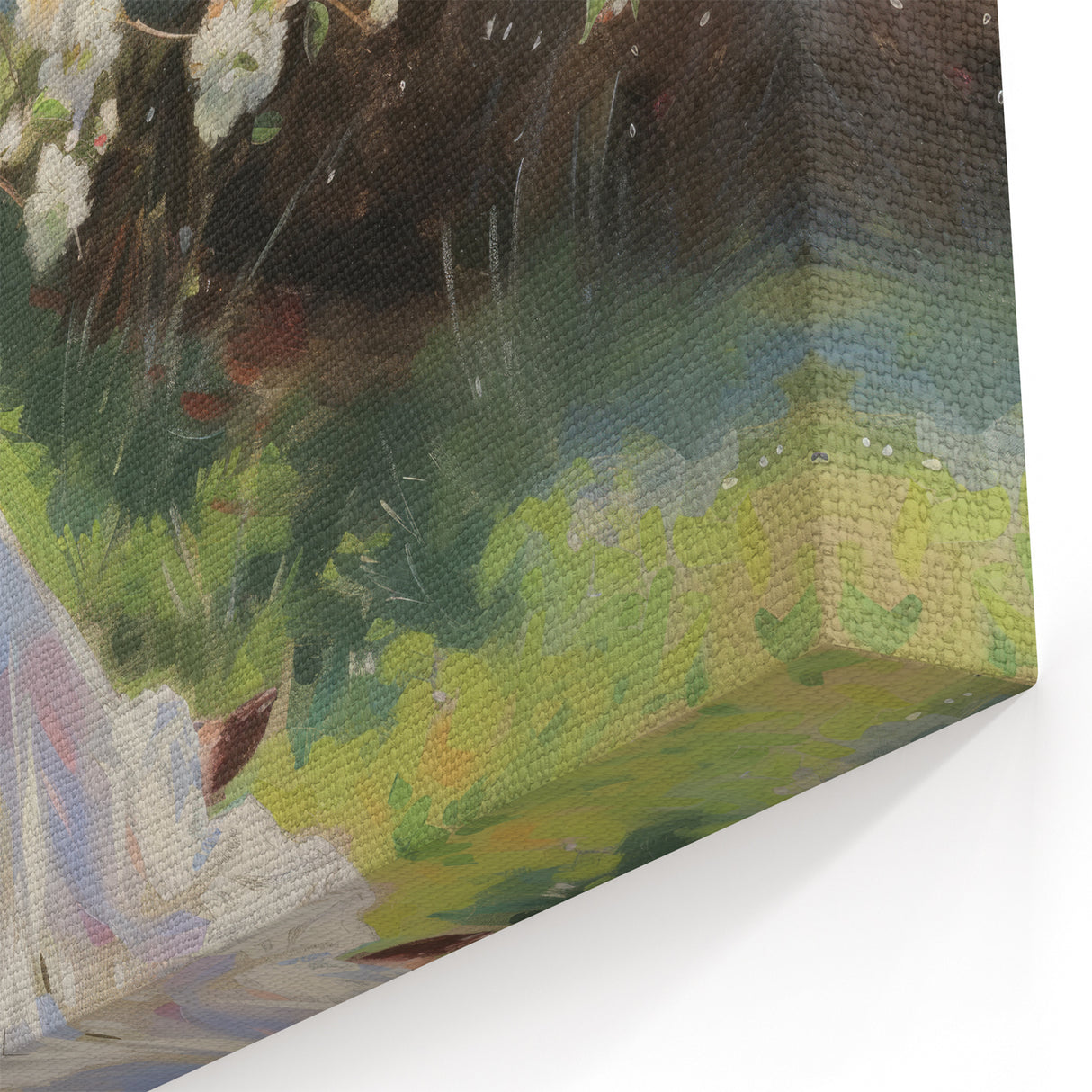 Modern Figurative Abstract Art - Vibrant Outdoor Scene Canvas