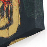 Expressionist Art: Emotional Abstract Portrait in Bold Red and Black