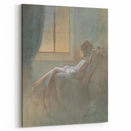 Old Woman Sitting - Romanticism Art by László Mednyánszky