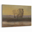 Modern Wall Art: Serene Twilight Landscape with Trees and River Scene
