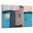 Modern Wall Art: Abstract Waterfront Scene with Bold Minimalist Style