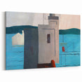 Modern Wall Art: Abstract Waterfront Scene with Bold Minimalist Style