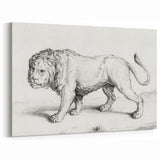 Lion Sketch by Jean Bernard - Romanticism Black and White Wall Art