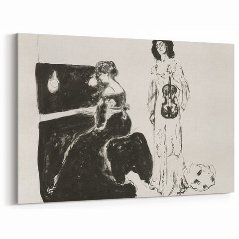 Expressionist Art: Monochrome Violin Concert in Modern Expressionism