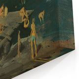 Modern Wall Art: Dynamic Scene of Children by the Waterfront