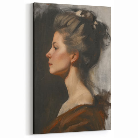 Contemporary Figurative Prints - Elegant Portrait Canvas Art