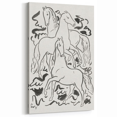 Expressionist Drawing - Three Horses | Contemporary Wall Art Print