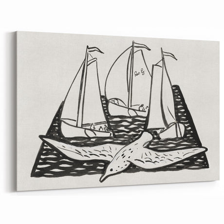 Expressionist Nautical Scene - Sailing Ships | Modern Wall Art Print