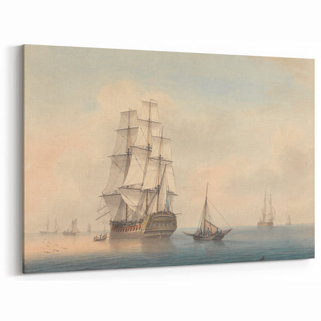 Romantic Art Prints: A Warship Preparing to Leave the Anchorage