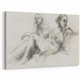 Abstract Human Figures - Minimalist Pencil Sketch Canvas