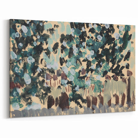 Modern Wall Art: Vibrant Abstract Green Leaves with Nature's Essence