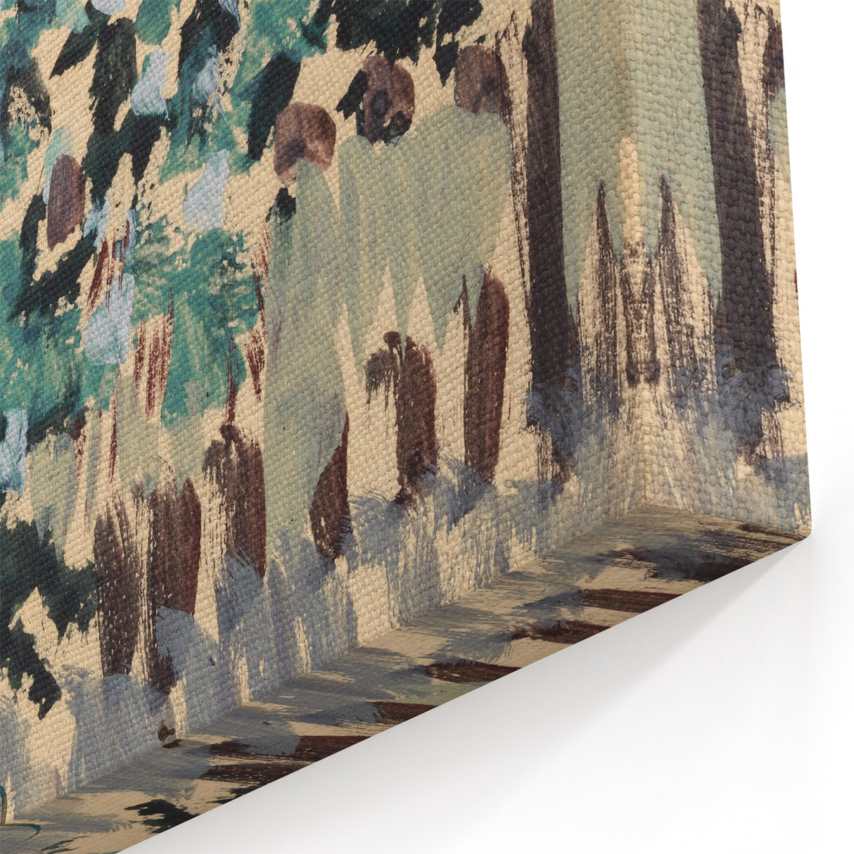 Modern Wall Art: Vibrant Abstract Green Leaves with Nature's Essence