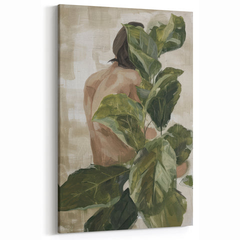 Nature-Inspired Figurative Abstract - Green Foliage Canvas Art